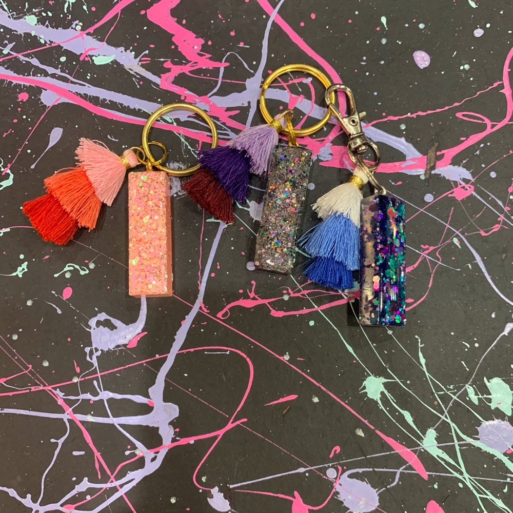 Letter key chain with Tassle